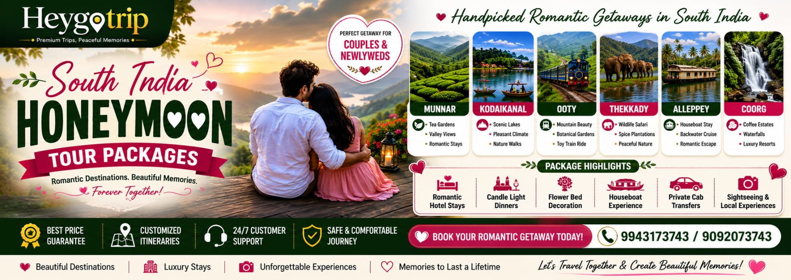 South India Honeymoon Tour Packages