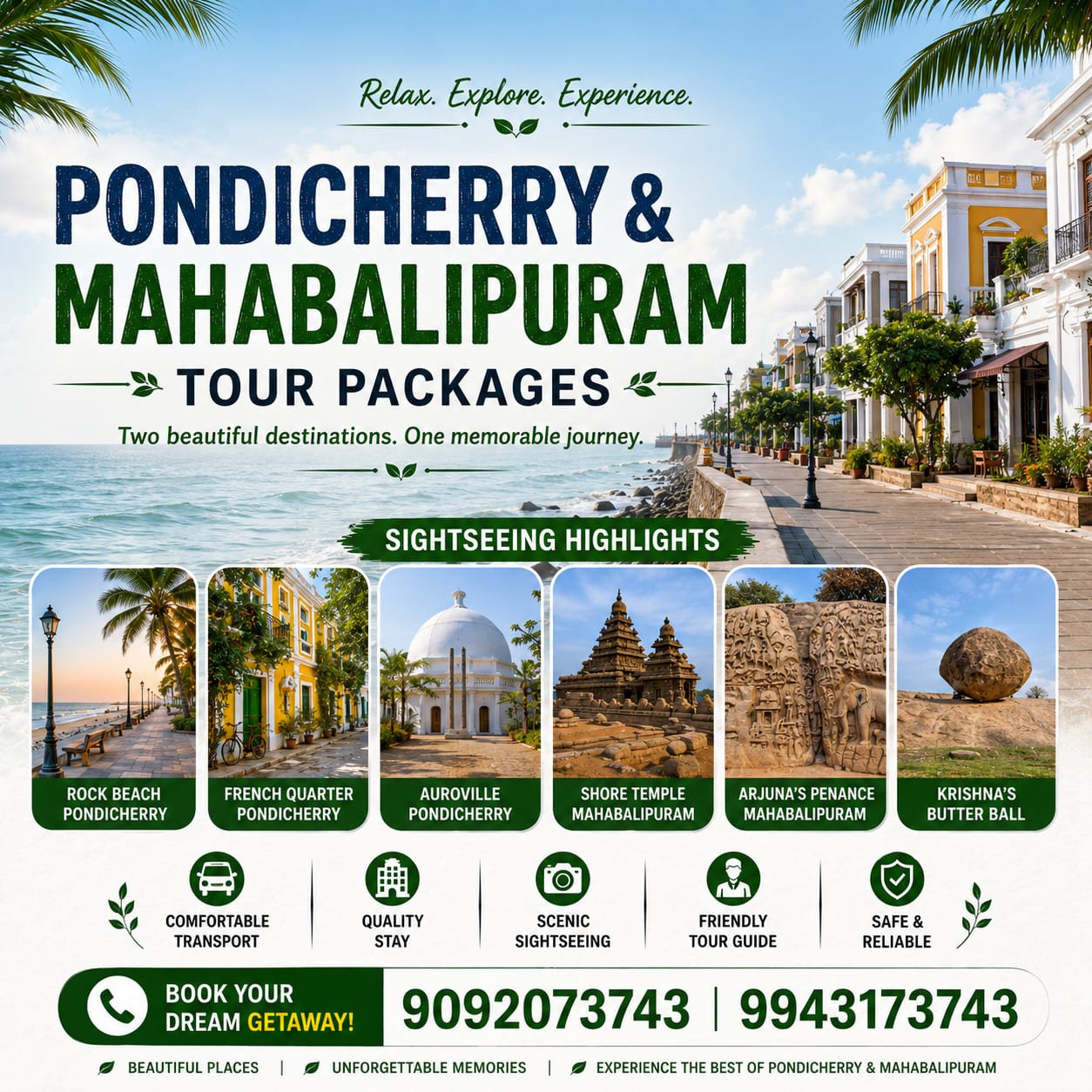Pondicherry Mahabalipuram Tour Packages