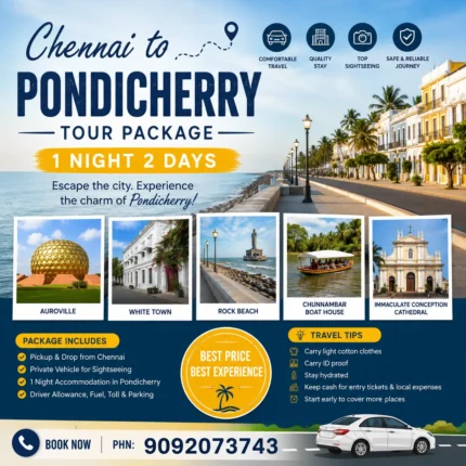 Chennai To Pondicherry Tour Package
