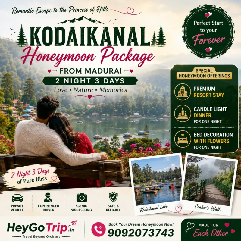Kodaikanal Honeymoon Package From Madurai