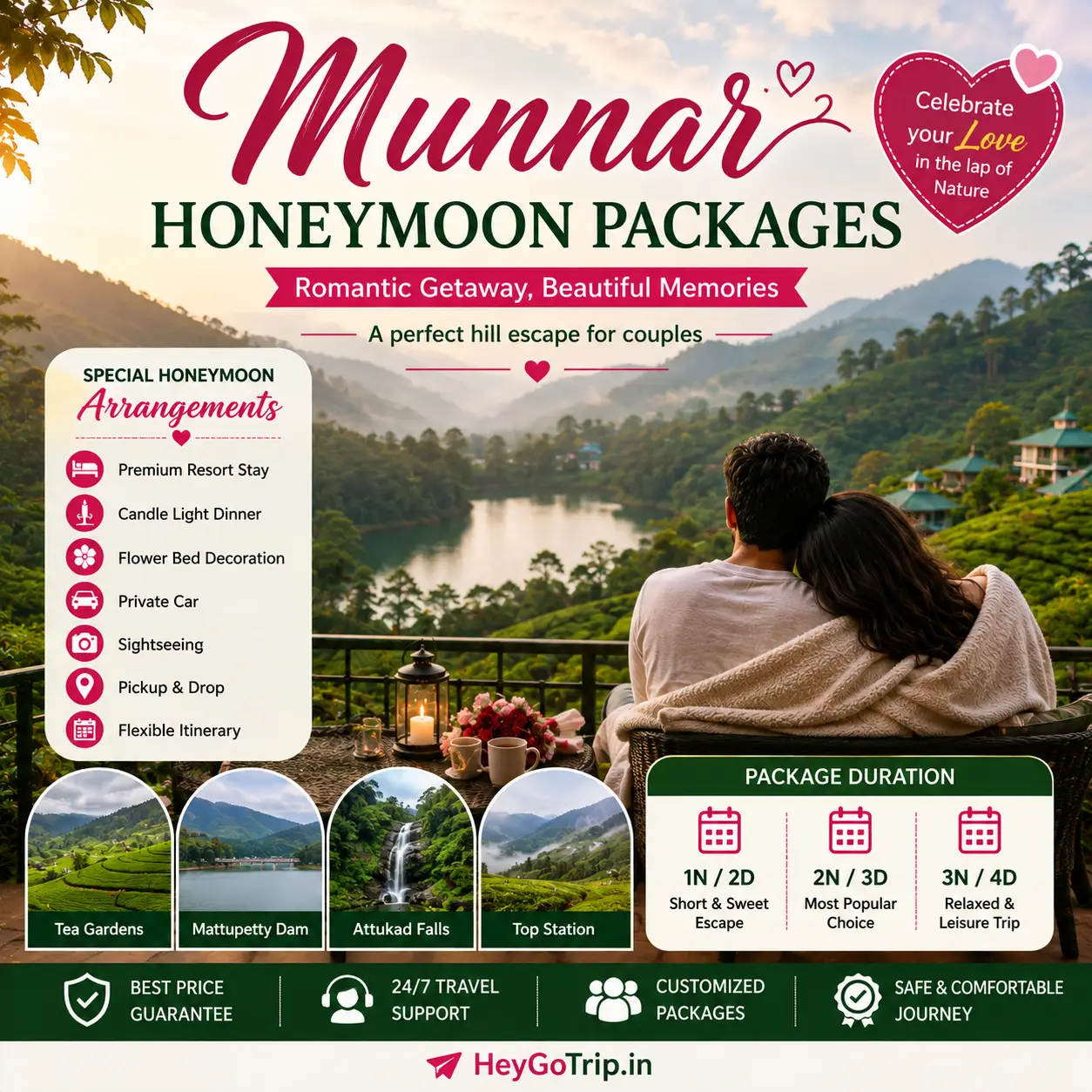 Munnar Honeymoon Packages