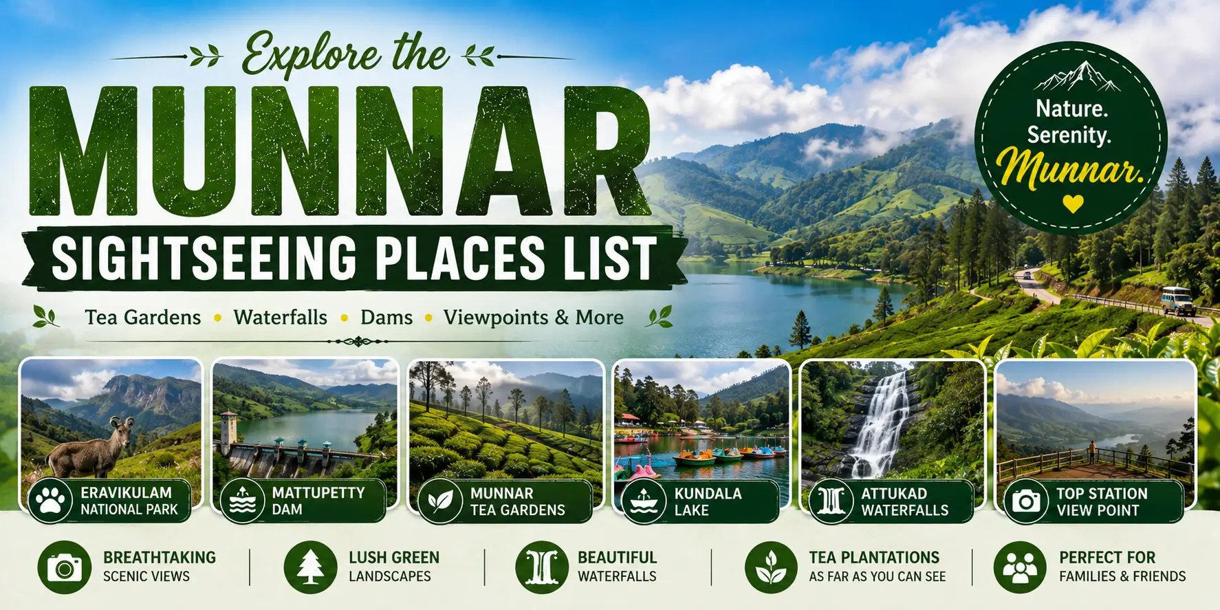Munnar Sightseeing Places List