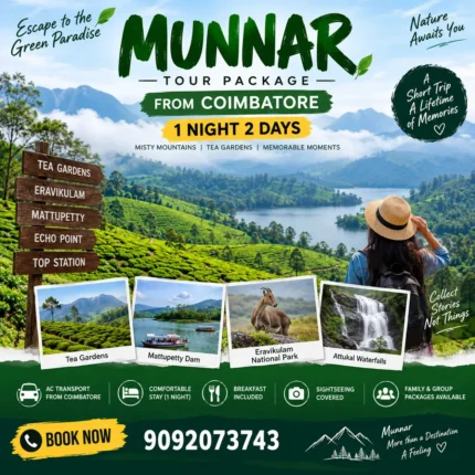 Munnar Tour Package From Coimbatore 1 Night 2 Days