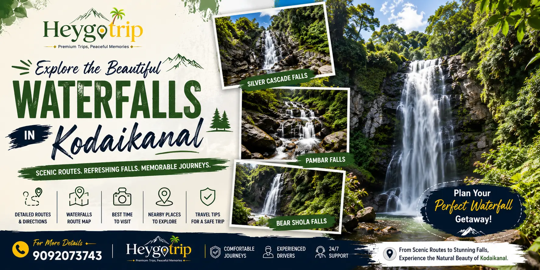 Waterfalls Kodaikanal With Route Directions